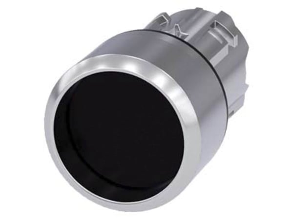 Siemens 3SU10500CB100AA0 3SU1050-0CB10-0AA0 Painike Eturengas metallia, kiiltävä, pyöreä painike hopea, musta 1 kpl 1 kpl