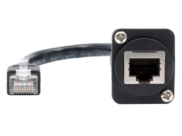EXSYS GmbH D-tyypin kaapelisovitin RJ45-pistorasiaan, CAT.5e, 20 cm (EX-49159)