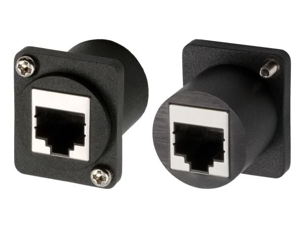 Sovitin RJ45-pistorasia->pistorasia CAT.5e D-tyyppi