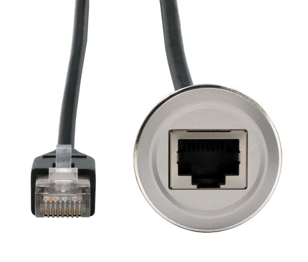 Adapteri 30cm RJ45 pistorasia->pistoke langallinen, asennus, metallia