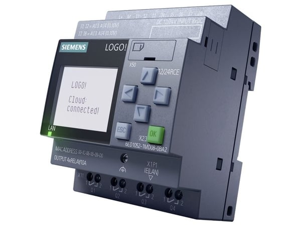 LOGO! 12/24RCE, logiikkamoduuli, näyttö Syöttöjännite / I/O: 12/ 24 V DC/rele, 8 DI (4 AI)/4 DO, h