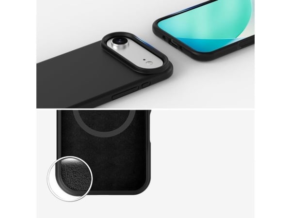 4smarts Cupertino - Baksidedeksel for mobiltelefon - MagSafe-samsvar - silikon - svart - for Apple iPhone Air
