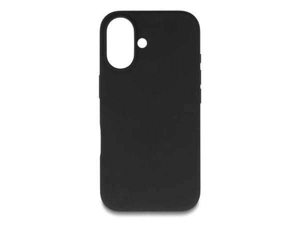 Delock - Baksidedeksel for mobiltelefon - bløtberøringssilikon, polykarbonat (PC) - svart - for Apple iPhone 16