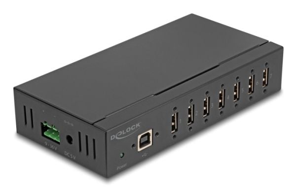 Delock industriell hub 7 x USB 2.0 Type-A med 15 kV ESD-beskyttelse og (60687)