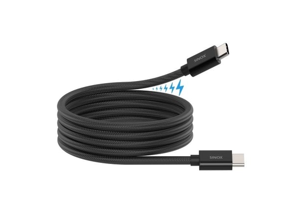 Sinox PRO USB C 2.0 magnetisk kabel. 1 m svart