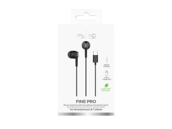 PURO PUIPHF33USBCBLK, Koblet med ledninger (ikke trådløs), Samtaler/musikk, 20 g, Hodesett, Sort