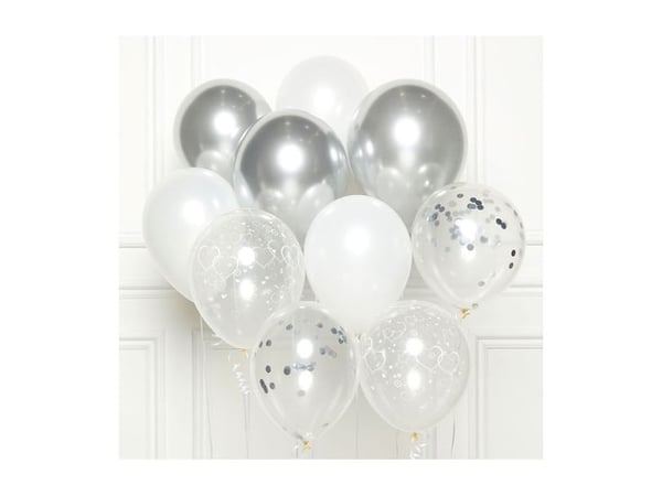 Sølv ballon buket