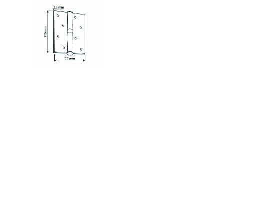 Stabilus gångjärn dörr 100x75x2,5 SN nickel matt