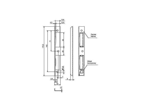 Lob Strike Plate Rk73 Hvit sink