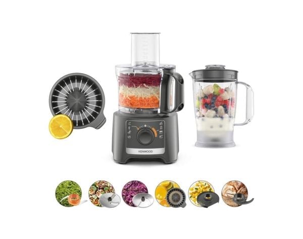 Kenwood MultiPro Compact FDP31.360GY, 2,1 L, Grå, Svingbar, 1,2 L, Plast, Rustfritt stål