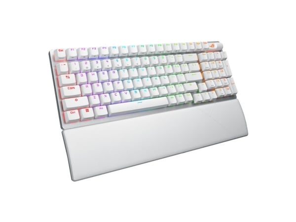 ASUS ROG Strix Scope II 96 - Tastatur - 60% - compact - backlit - trådløs - Bluetooth 5.1, USB, 2.4 GHz - tastsvitsj: ROG NX Snow - månelyshvit