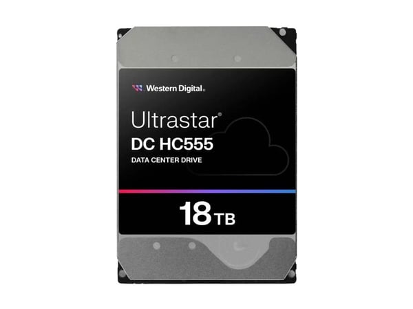 WD Ultrastar DC HC555 - Harddisk - Data Center - 18 TB - intern - 3.5" - SATA 6Gb/s - 7200 rpm - buffer: 512 MB