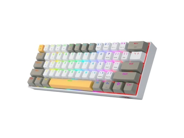REDRAGON K530-YL&WT&GY-RGB-PRO Draconic Pro, Ledning & Trådløs, USB + RF Wireless + Bluetooth, Mekanisk nøkkelbryter, Hvit, Grå, Gult