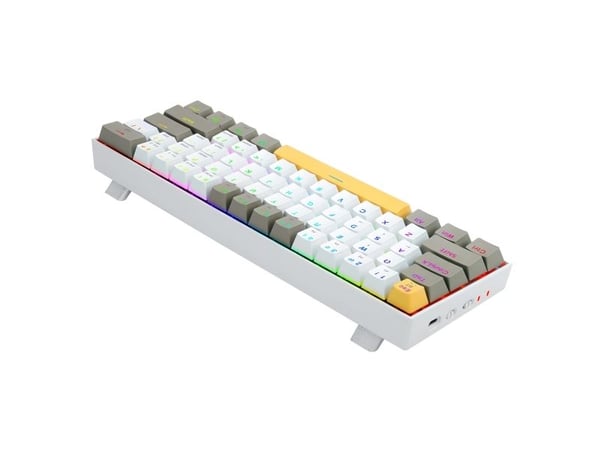 REDRAGON K530-YL&WT&GY-RGB-PRO Draconic Pro, Ledning & Trådløs, USB + RF Wireless + Bluetooth, Mekanisk nøkkelbryter, Hvit, Grå, Gult