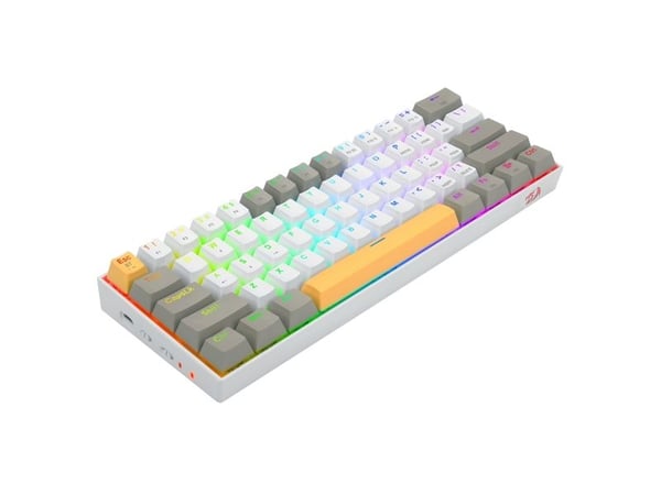 REDRAGON K530-YL&WT&GY-RGB-PRO Draconic Pro, Ledning & Trådløs, USB + RF Wireless + Bluetooth, Mekanisk nøkkelbryter, Hvit, Grå, Gult
