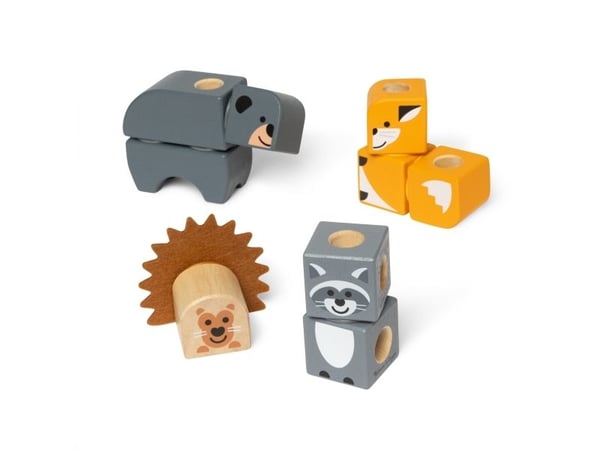 Melissa & Doug MDT BBN Blockables Woodland Crtrs GML, 2 år, 16 stykker, Tre