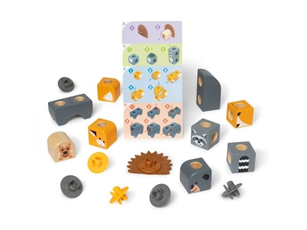 Melissa & Doug MDT BBN Blockables Woodland Crtrs GML, 2 år, 16 stykker, Tre
