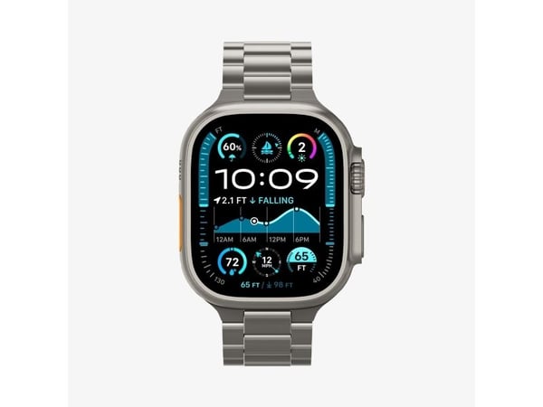 Spigen Modern Fit Titanium, Band, Smartklokke, Titan, Apple, Apple Watch Ultra (49mm), Apple Watch Ultra 2 (49mm), Rustfritt stål