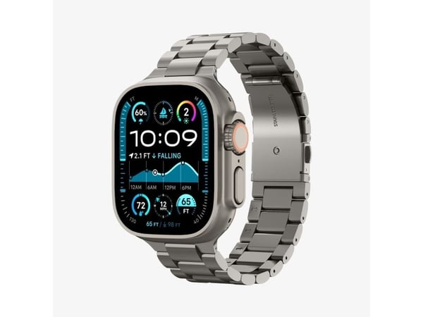 Spigen Modern Fit Titanium, Band, Smartklokke, Titan, Apple, Apple Watch Ultra (49mm), Apple Watch Ultra 2 (49mm), Rustfritt stål