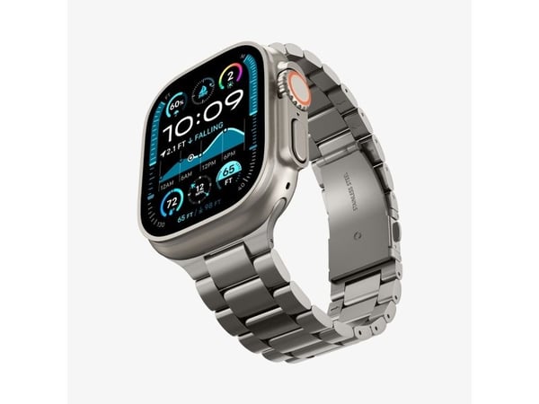 Spigen Modern Fit Titanium, Band, Smartklokke, Titan, Apple, Apple Watch Ultra (49mm), Apple Watch Ultra 2 (49mm), Rustfritt stål