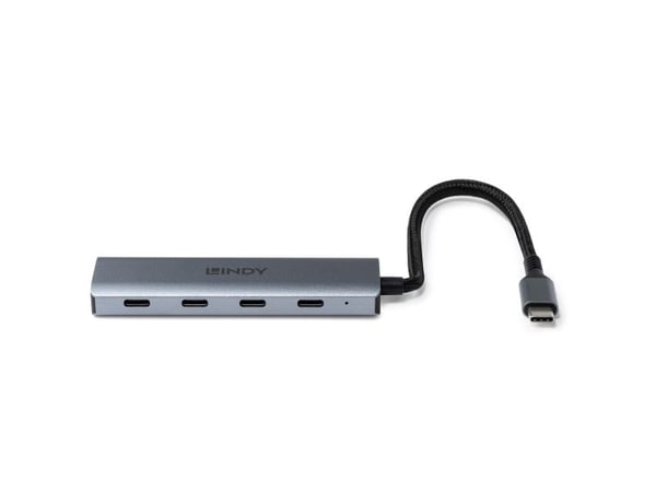 Lindy 43414, USB 3.2 Gen 2 (3.1 Gen 2) Type-C, USB 3.2 Gen 2 (3.1 Gen 2) Type-C, 10000 Mbit/s, Grå, Aluminium, Plast, Rund kabel