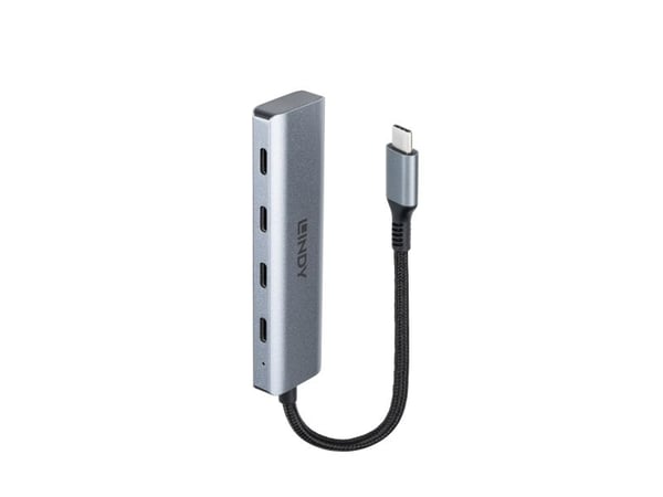 Lindy 43414, USB 3.2 Gen 2 (3.1 Gen 2) Type-C, USB 3.2 Gen 2 (3.1 Gen 2) Type-C, 10000 Mbit/s, Grå, Aluminium, Plast, Rund kabel