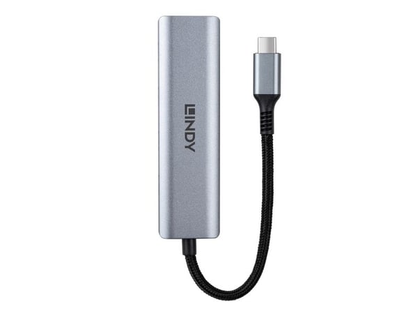 Lindy 43414, USB 3.2 Gen 2 (3.1 Gen 2) Type-C, USB 3.2 Gen 2 (3.1 Gen 2) Type-C, 10000 Mbit/s, Grå, Aluminium, Plast, Rund kabel