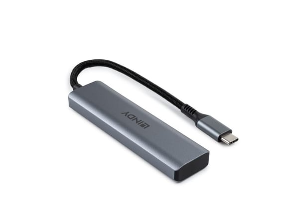 Lindy 43414, USB 3.2 Gen 2 (3.1 Gen 2) Type-C, USB 3.2 Gen 2 (3.1 Gen 2) Type-C, 10000 Mbit/s, Grå, Aluminium, Plast, Rund kabel