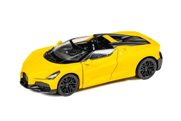 Bugatti Mistral 1:43 modellbil i støp (die-cast), gul