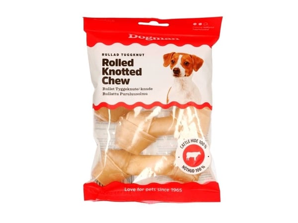 DOGMAN Tyggeknute rullet S 4-pakning 11cm