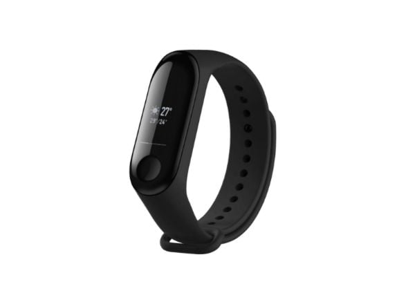 Fastmontert silikonrem for Xiaomi Mi Band 3/4 | Svart