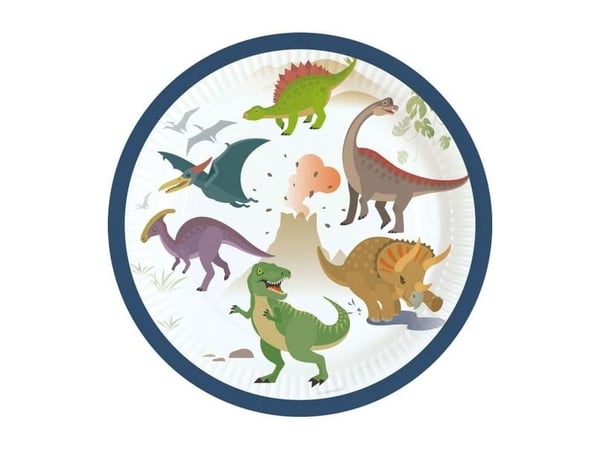 Iloinen dinosaurus lautanen, 18cm