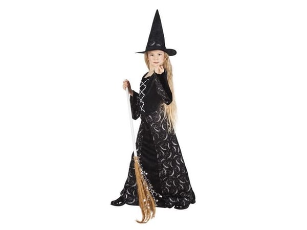 Boland 78030, Fancy costume, Child, Female, Halloween, Witch, Black, White