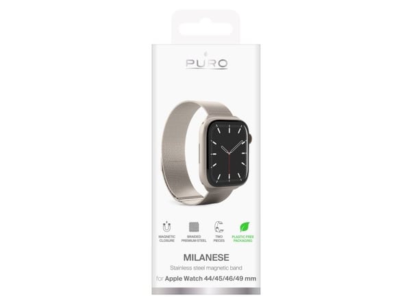 PURO PUMILAW44CHMP, Klockarmband, Apple, Watch 38/40/41 mm, Rostfritt stål, Rostfritt stål, 400 g