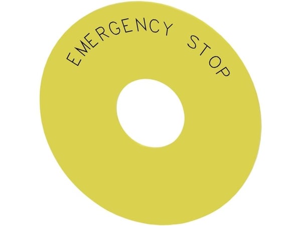 Siemens 3SU1900-0BC31-0DA0 Aluslaatat pyöreät (Ø) 75 mm EMERGENCY STOP Keltainen, musta 10 kpl