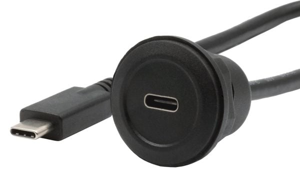 Adapter 30cm USB-C uttag->kontakt USB3.2 Gen2,10 Gbit/s,svart