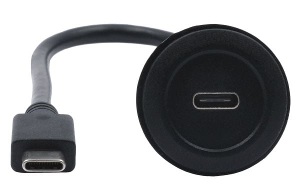 Adapter 30cm USB-C uttag->kontakt USB3.2 Gen2,10 Gbit/s,svart