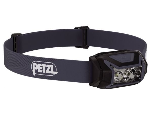 Petzl Actik, Taskulamppu otsanauhalla, musta, Painikkeet, Akkutaso, IPX4, LED