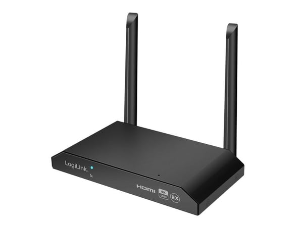 LogiLink HDW0103AR, 3840 x 2160 piksler, AV-mottaker, 150 m, Ledning & Trådløs, Sort, HDCP