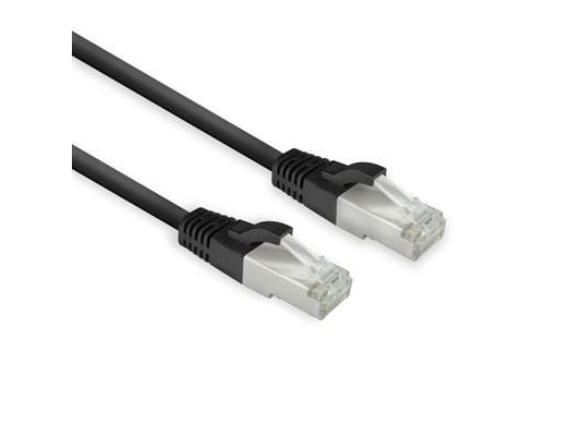 Svart 0,25 m LSZH U/UTP CAT8 datacenter slimline patchkabel snagless med RJ45-kontakter