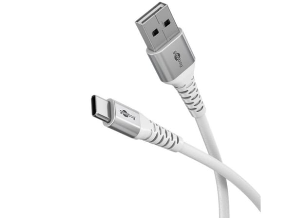Goobay 74532, 3 m, USB C, USB A, USB 2.0, 0,48 Gbit/s, valkoinen