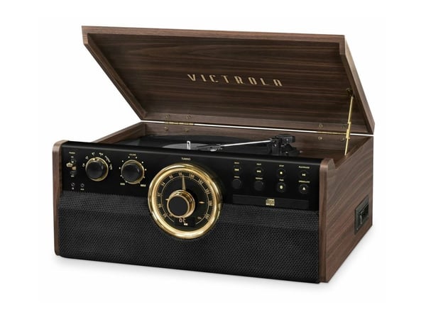 Victrola The Empire VTA-270B skivspelare, med CD-, kassett- och FM-spelare