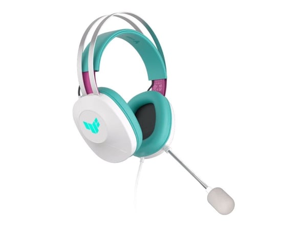 ASUS TUF Gaming H1 Gen II - Hatsune Miku Edition - hodesett - full størrelse - kablet - USB-A - hvit, turkis, rosa