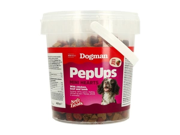 DOGMAN Pep Ups Mini Sydämet 450g