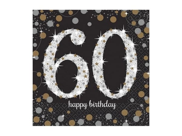Servetter 60 år Sparkling