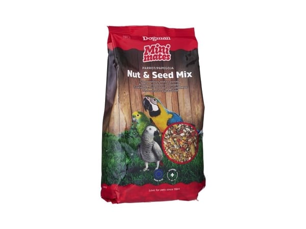 Dogman Mini Mates Nøtte- og frøblanding Papegøye 750g