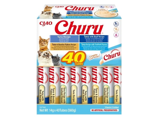 INABA Churu Variety box Tuna - Kattegodbidder - 40 x 14g