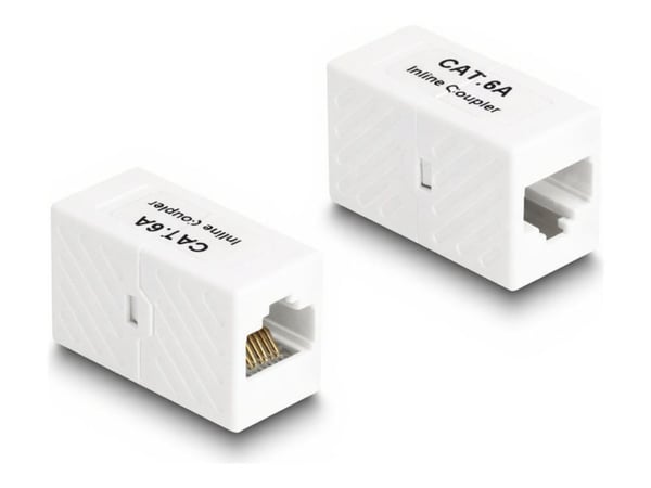 Delock - Nettverkkopler - RJ-45 (hunn) til RJ-45 (hunn) - UTP - CAT 6a - hvit