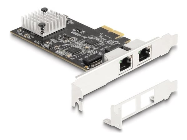 Delock - Nettverksadapter - PCIe 3.0 x2 lav profil - 10M/100M/1G/2.5G/5 Gigabit Ethernet x 2