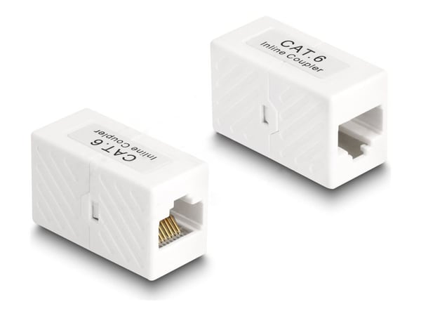 Delock - Nettverkkopler - RJ-45 (hunn) til RJ-45 (hunn) - UTP - CAT 6 - hvit
